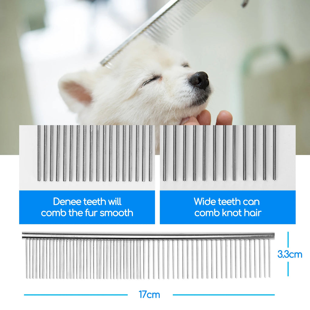 Steel comb with fine and wide teeth
