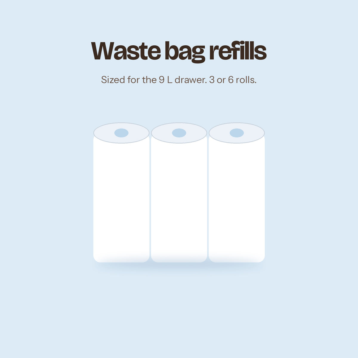 Cuppy waste bag refills for the Orbit 9L drawer