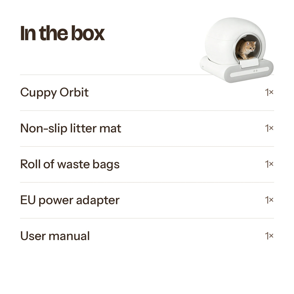What is in the box with Cuppy Orbit